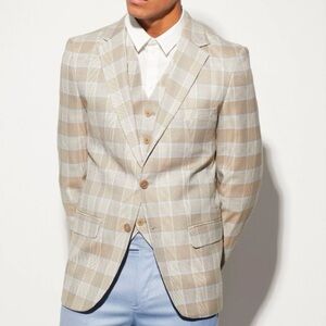 BoohooMAN Slim Fit Check Suit Jacket